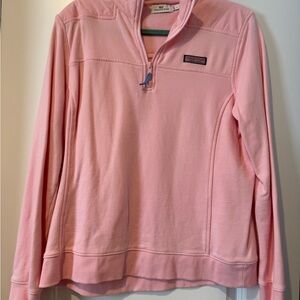 Vineyard Vines Women's Light Pink Quarter-Zip Sweatshirt
